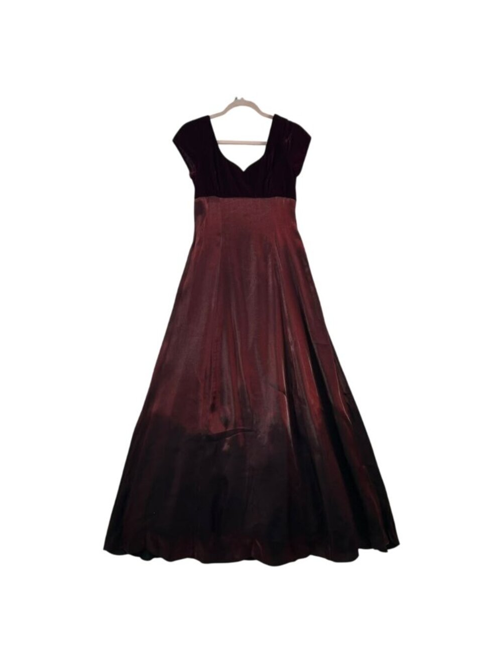 Michaelangelo Dress Women's Size 9-10 Burgundy Maxi Velvet With Bow Detail